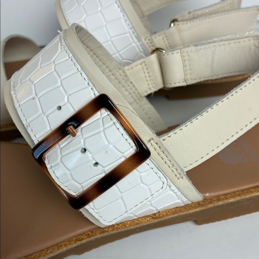 SOREL Ella III Slingback Women's Size 8.5 Chalk Gum 2 Leather Flat Sandal Slides - Picture 10 of 16